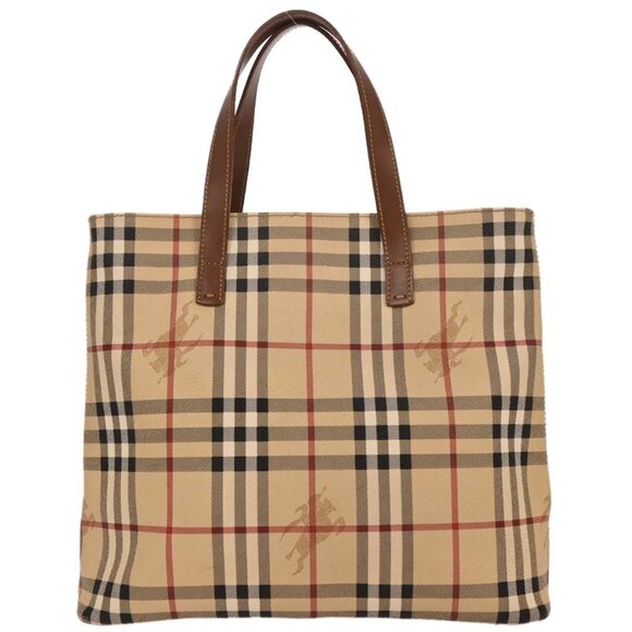 Burberry Beige PVC House Check Tote Handbag T-03-1 196027 - Picture 1 of 9